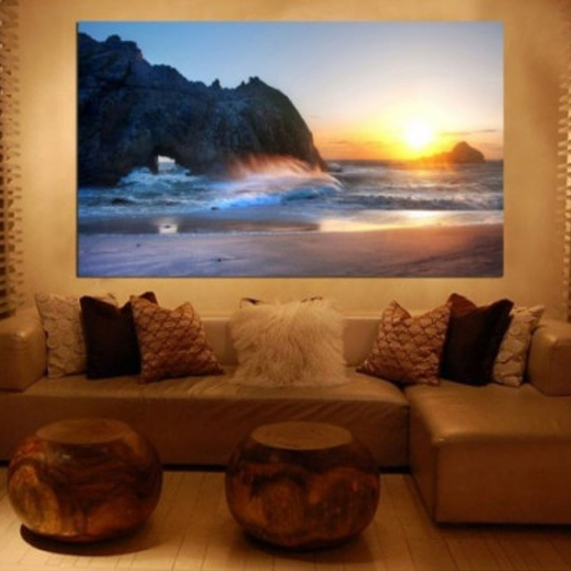 Πίνακας σε καμβά με Θάλασσα Βραχώδης παραλία το σούρουπο